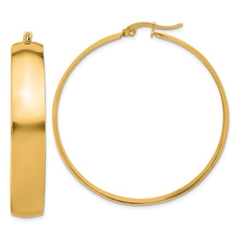Chisel Stainless Steel Polished Yellow Gold plated 9mm Hoop Earrings